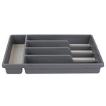 Load image into Gallery viewer, Home Basics Plastic Flatware Organizer with Rubber Liner, Light Grey $5.00 EACH, CASE PACK OF 12
