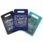 Load image into Gallery viewer, Home Basics Typography 8&quot; x 12&quot; Plastic Cutting Board - Assorted Colors
