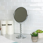 Load image into Gallery viewer, Home Basics Spiral Double Sided Cosmetic Mirror, Chrome $10.00 EACH, CASE PACK OF 6
