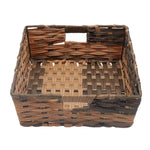 Load image into Gallery viewer, Home Basics Large Faux Rattan Basket with Cut-out Handles, Coffee $10.00 EACH, CASE PACK OF 6

