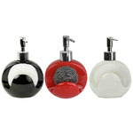 Load image into Gallery viewer, Home Basics Round 8 oz. Ceramic Soap Dispenser with Sponge - Assorted Colors
